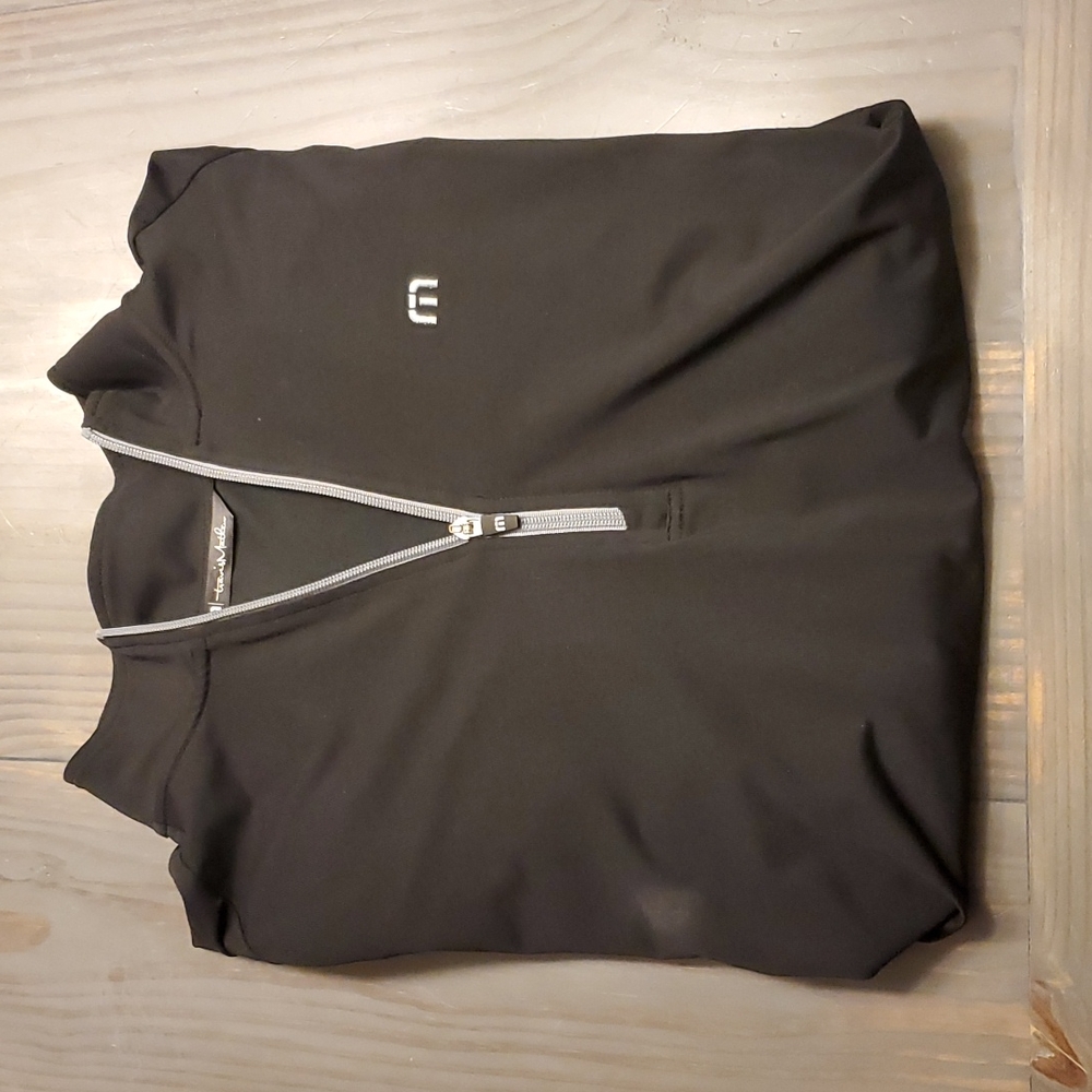 TRAVIS MATTHEW StrangeLove Performance Quarter Zip Pullover Black Sz L